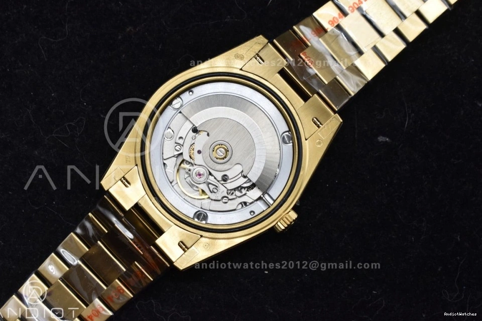 On 904L Dial YG Tungsten Bracelet Weighted White 40 Contemporary DayDate Steel Markers V A2836 GMF Stick 730 President 0901